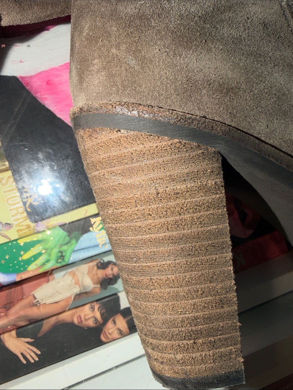 Vince Camuto Women’s Brown Suede Knee-High Block Heel Boots - Picture 3 of 5